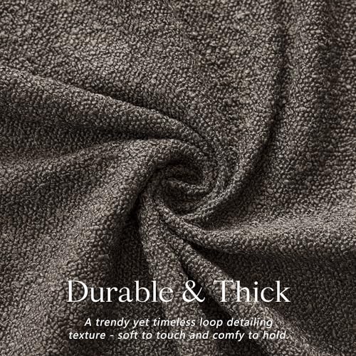 Foindtower Set of 2, Decorative Textured Boucle Throw Pillow Covers Accent Solid Pillow Cases Neutral Soft Cozy Couch Cushion Case for Chair Sofa Bedroom Living Room Home Decor 16 x 16 Inch Dark Brown - color: Dark Coffee, size: 16" x 16" (Pack of 2)