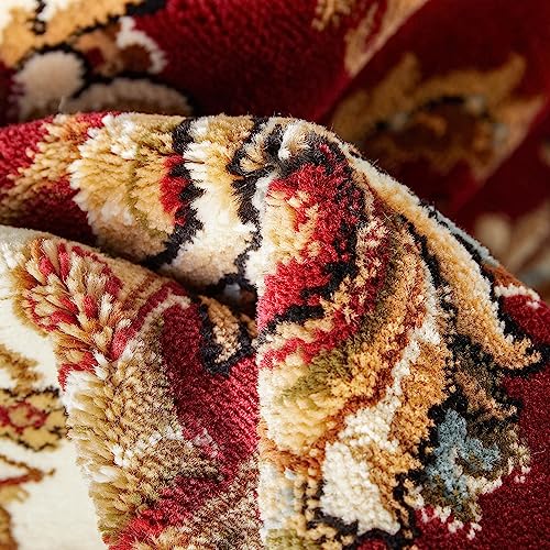 Well Woven Barclay Collection Sarouk Red 5x7 Area Rug - for Living Room, Bedroom, and Dining Room - color: Red, size: 5'3" x 7'3" (Rectangular)