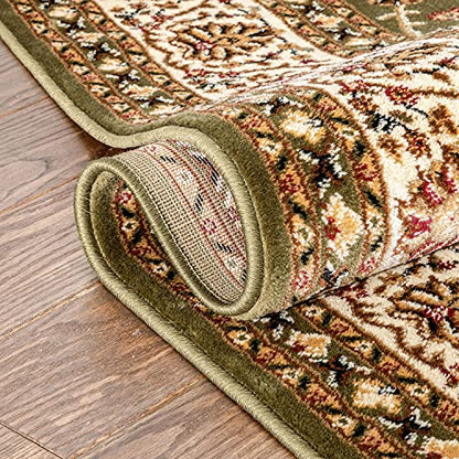 Well Woven Barclay Collection Sarouk Green 2x4 Area Rug - for Entryways, Small Bedrooms, Living Rooms - color: Green, size: 2'3" x 3'11" (Rectangular)
