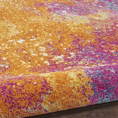 Nourison Home Passion Modern Sunburst 2'2'' x 14 Area-Rug, Easy-Cleaning, Non Shedding, Bed Room, Living Room, Dining Room, Kitchen (2x14) - color: Sunburst, size: 2'2" x 14' (Runner)