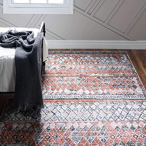 Rugs.com Leipzig Collection Area Rug – 2' x 3' Salmon Low-Pile Rug Perfect for Entryways, Kitchens, Breakfast Nooks, Accent Pieces - color: Salmon, size: 2 x 3 feet Rectangular