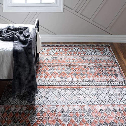 Rugs.com Leipzig Collection Area Rug – 2' x 3' Salmon Low-Pile Rug Perfect for Entryways, Kitchens, Breakfast Nooks, Accent Pieces - color: Salmon, size: 2 x 3 feet Rectangular