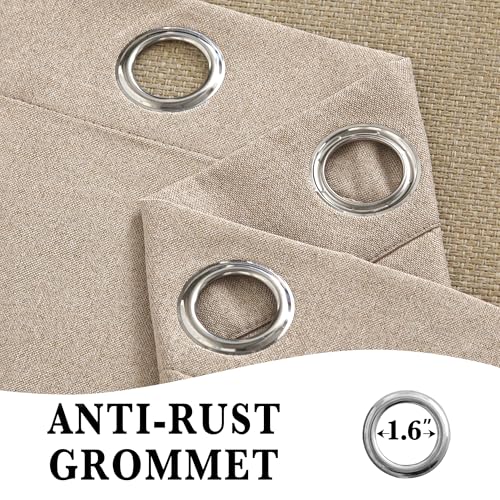 RYB HOME Mocha 100% Blackout Sliding Door Curtain Single Panel 96 inch Long | Linen Blackout Drape, Privacy Protection, Thermal Insulated, Bedroom Patio Grommets Room Divider, W60 x L96, 1 Panel - color: Mocha, size: 60"W x 96"L (Pack of 1)