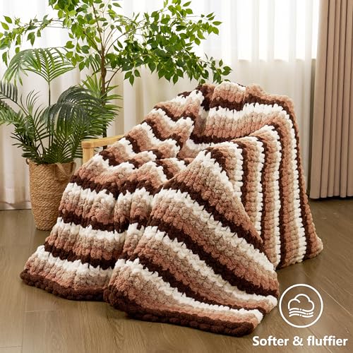 Cozyful Chunky Yarn for Hand Knitting - #10 Chunky Chenille Yarn, Jumbo Big Thick Chunky Yarns for Crocheting, Super Bulky Chunky Knit Blanket Yarns, 8 Skein (22yd, 8oz/Skein), Cream & Wine - color: Cream & Burgundy
