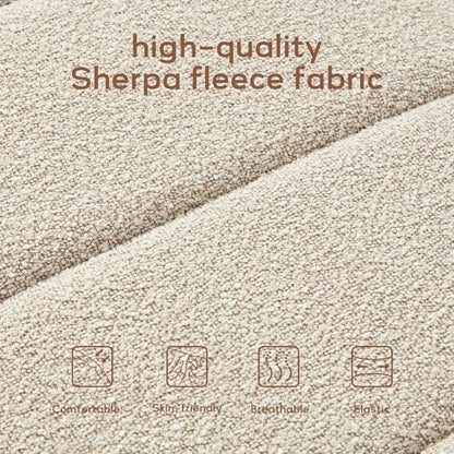 Zihanhome 52.7" Bedroom Bench for End of Bed, Modern Upholstered Teddy Fabric Entryway Bench & Dining Bench, Footrest Stool Bench with Solid Wood Frame for Bedroom, Living Room (Camel) - color: Camel