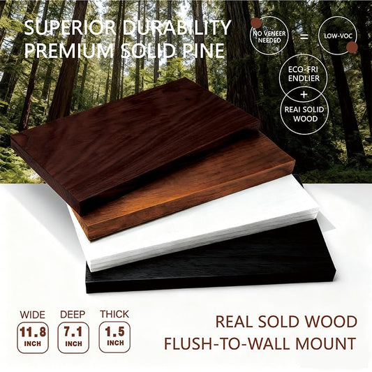 Solid Wood Floating Shelves,11.8in Finished Real Wood Wall Shelves with Heavy-Duty Hidden Bracket, Easy Installation, Set of 2, 11.8in x 7.1in x 1.5in, for Living Room Bedroom Kitchen,Bronze - color: Bronze, size: 11.8in