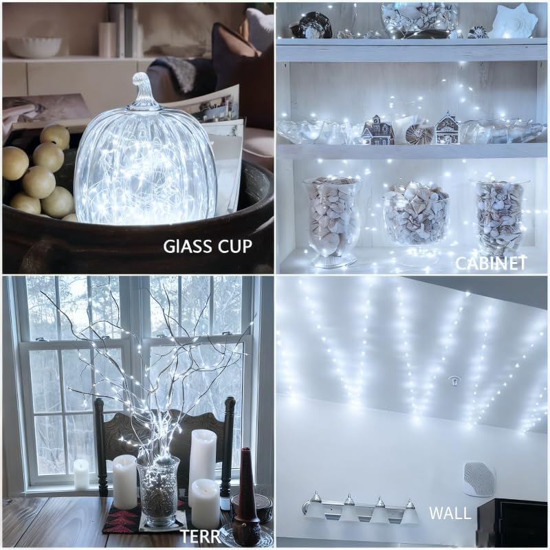 USB Fairy Lights Plug in, 33 Feet 100 LED Twinkle String Lights with Remote and Timer, Waterproof 8 Modes for Bedroom Indoor Wreath DIY Party Wedding Christmas Holiday Decoration(2 Pack White) - size: 2PACK-USB-33FT/100LED-White