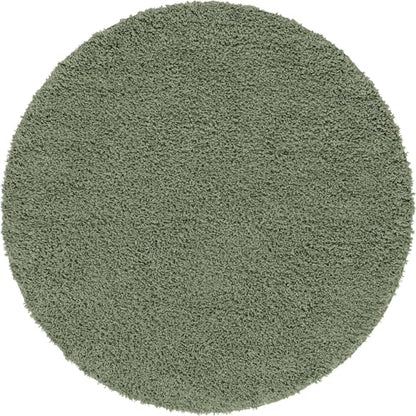 Rugs.com - Zermatt Shag Rug – 2 Ft Round Sage Green Plush Shag Rug – Ultra Soft High Pile for Bedrooms, Nurseries, and Cozy Nooks - color: Sage, size: 2' (Round)