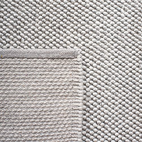 SAFAVIEH Natura Collection Runner Rug - 2'3" x 7', Silver, Handmade Wool Blend, Textured Design, Ideal for Living Room, Bedroom, Dining Space (NAT425G) - color: Silver, size: 2'3" x 7' (Runner)
