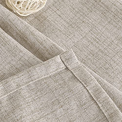 YoungsTex Natural Linen Curtains 84 Inch Length 2 Panels Rod Pocket Light Filtering Textured Window Drapes with Ring Clips for Living Room Dining Bedroom, 38 X 84 Inches | Light Filtering Textured Drapes for Living Room Dining Bedroom Rod Pocket Back Tab