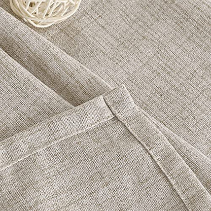 YoungsTex Natural Linen Curtains 84 Inch Length 2 Panels Rod Pocket Light Filtering Textured Window Drapes with Ring Clips for Living Room Dining Bedroom, 38 X 84 Inches | Light Filtering Textured Drapes for Living Room Dining Bedroom Rod Pocket Back Tab