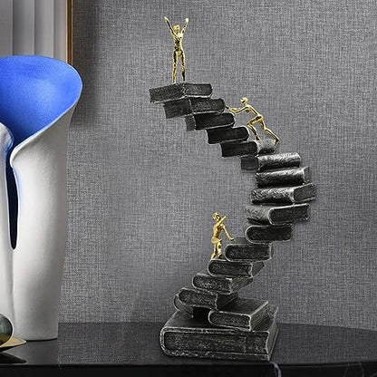 Thinker Statues Ladder Sculpture Abstract Figure Handicraft for Bookshelf Desktop Decoration