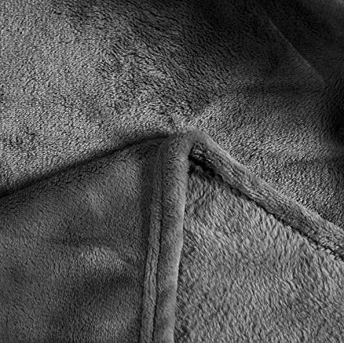 TASTHROW Large Flannel Fleece Throw Blanket, 50×70 Inch - Grey | Cozy Lightweight Thick Blanket - All Seasons Suitable for Women, Men and Kids - color: Grey, size: 50"x70"