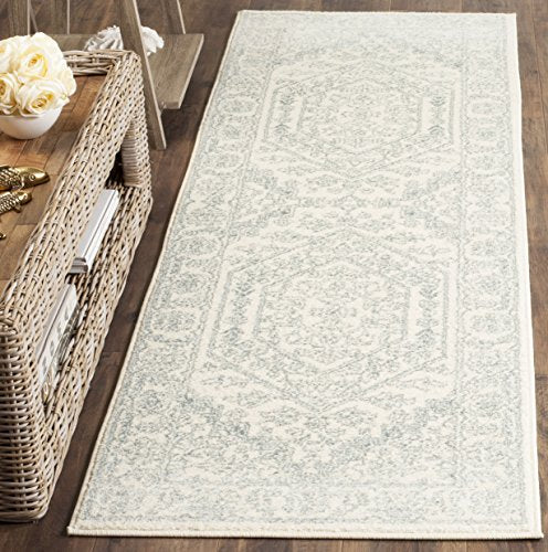 SAFAVIEH Adirondack Collection Runner Rug - 2'6" x 6', Ivory & Slate, Oriental Medallion Design, Non-Shedding & Easy to Clean, Ideal for Ideal for Hallway, Foyer, Kitchen, Entryway, Bedroom (ADR108S) - color: Ivory/Slate, size: 2'6" x 6' (Runner)