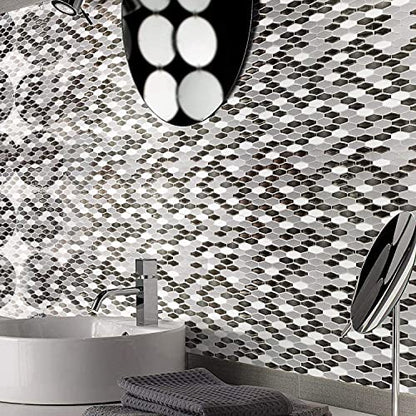 Art3d 12" x 12" x 0.04" (Pack of 6) Wall Panel Marble, Black/White | Strong Adhesion, Lightweight, Cuttable, Waterproof, Fadeless, Crack Resistant, for Kitchen, Bedroom, Ideal for Recently Moved - color: Black/White