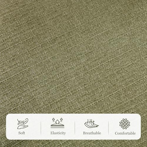 HUIMO Accent Chair, Tufted Upholstered Club Chair, Olive Green | Tufted upholstered club chair with lumbar pillow and solid wood legs. Suitable for living rooms, bedrooms, and reading nooks. - color: Green