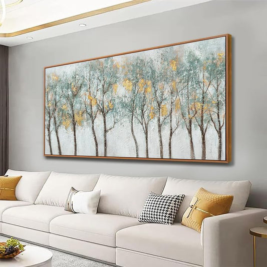 Wall Decor Green Canvas Wall Art Embellishments Plant Forest Abstract Tree Modern Artwork For Living Room Modern Canvas Prints Pictures Wall Artwork For Bedroom Home Hotel Office Decoration 30x60 Inch - color: green, size: 58"L x 29"W