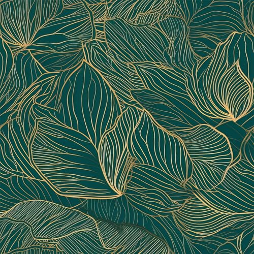 Gold Peel and Stick Wallpaper, 17.71in x 118.1in Self-Adhesive Removable, Gold/Green Contact Paper, Waterproof Vinyl for Bedroom, Living Room, Cabinets - color: Wallpaper-03, size: 17.7" x 118.1"