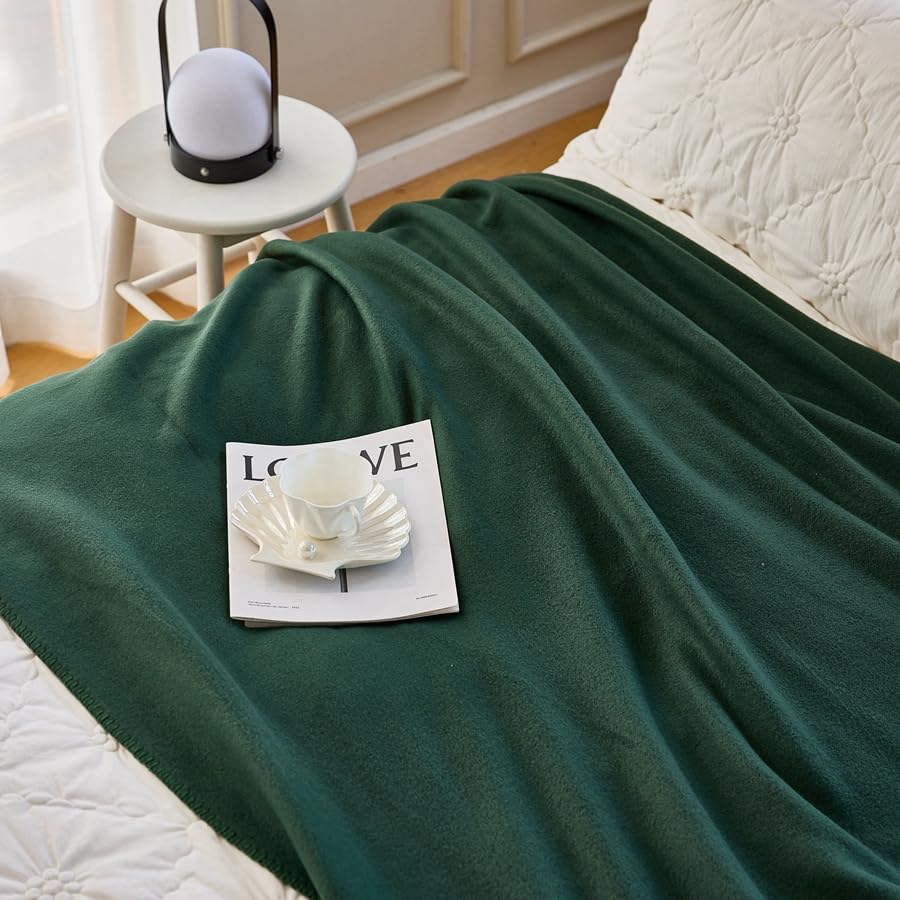 CAI TENG Blankets Throws Fleece Blanket Bulk Green Lightweight Warm Kids Blanket Soft Cozy Deco Christmas 50 x 60 Dog Blanket Bulk Fleece Fabric Blanket for Bed Sofa Couch Office Outdoor 6 Pack - color: Dark Green