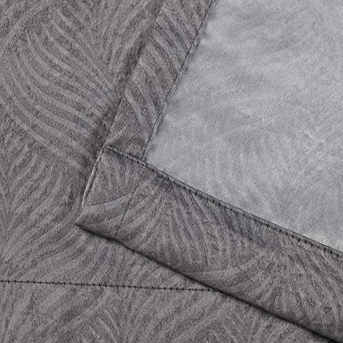 Superior Waverly Blackout Curtain Set of 2, Thermal Insulated Panel Pair with Grommet Top Header, Beautiful Embossed Wave Room Darkening Drapes, Available in 4 Lengths - Silver, 52”x96” each - color: Silver, size: 52"W x 96"L (Pack of 2)