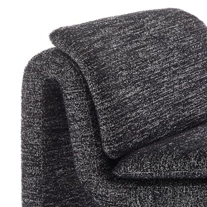Modway Lume Curved Lounge Chair in Charcoal Boucle Fabric – Modern Upholstered Armless Accent Chair with Padded Cushion - Unique Slipper Chair for Bedroom or Living Room - color: Charcoal