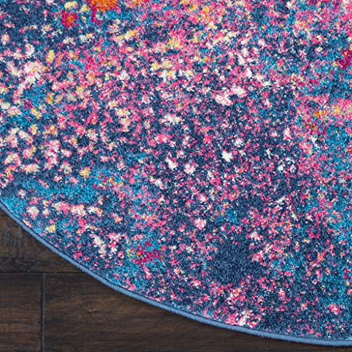 Nourison Home Passion 5' x Round Multicolor Fabric Modern Area Rug (5' Round) - color: Sunburst, size: 5'3" (Round)
