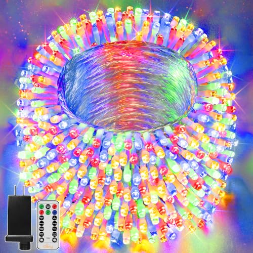 Ollny Christmas Lights Outdoor Waterproof, 1000LED 328FT Super Long String Lights with Remote 3 Timer, Plug in 8 Modes Fairy Light for Outside House Bedroom Xmas Decorations, Multicolor - color: Multicolord, size: 1000 LEDs