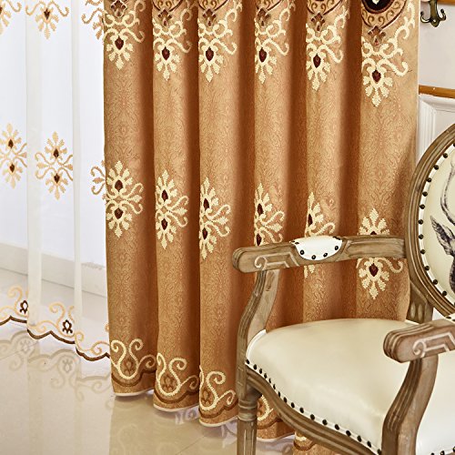 Simple Chenille Curtains, Jacquard Blackout Window Elegance Drapes/Panels/Treatments for Bedroom Living Room, 54 x 96 Inches, Top Grommets, 2 Panels | Medium Weight Fabric, Woven Texture, Soft Light Filtering, Drapes for Living Room and Dining Room Window