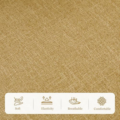 HUIMO Accent Chair, Tufted Upholstered Club Chair, Mustard Yellow | Tufted upholstered club chair with lumbar pillow and solid wood legs. Suitable for living rooms, bedrooms, and reading nooks. - color: Yellow