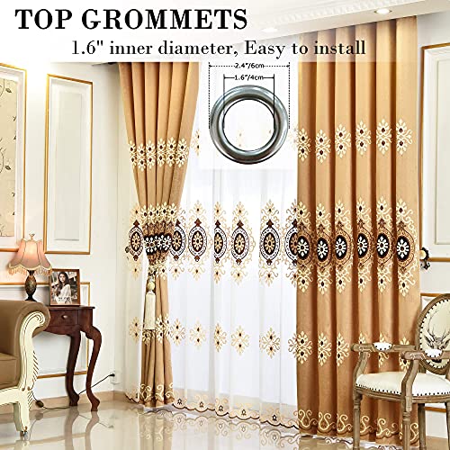Simple Chenille Jacquard Sheer Window Elegance Curtains/Drapes/Panels/Treatments for Bedroom Living Room, 60W x 106L, Top Grommets(2 Panels) - color: Coffee-sheer, size: 60"W x 106"L (Pack of 2)