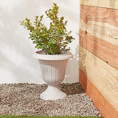 Arcadia Garden Products PL00TP Classic Traditional Plastic Urn Planter, 16" x 18", Taupe - color: Taupe, size: 16" x 18"