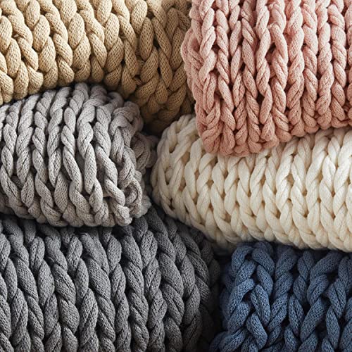 Madison Park Chunky Double Knit All Season Throw Blanket, 50 x 60, Tan | Ultra Soft, Acrylic, Cozy Warmth for Sofa or Bed, Lightweight, Boho, OEKO-TEX Certified - color: Tan