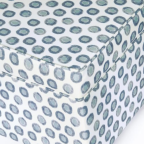 HomePop 18" Classic Square Storage Ottoman - Green Medallion Ikat Print - color: Small Multi Green Medallion Ikat Print