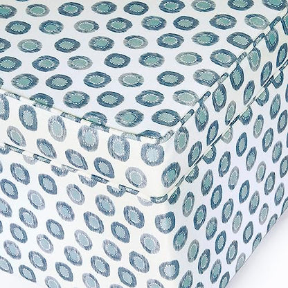 HomePop 18" Classic Square Storage Ottoman - Green Medallion Ikat Print - color: Small Multi Green Medallion Ikat Print