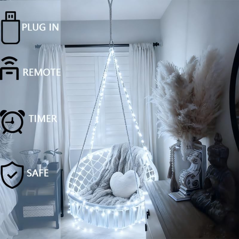 USB Fairy Lights Plug in, 33 Feet 100 LED Twinkle String Lights with Remote and Timer, Waterproof 8 Modes for Bedroom Indoor Wreath DIY Party Wedding Christmas Holiday Decoration(2 Pack White) - size: 2PACK-USB-33FT/100LED-White