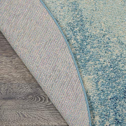 Nourison Home Passion 4' x Round Navy Light Blue Fabric Modern Area Rug (4' Round) - color: Navy Light Blue, size: 4' (Round)