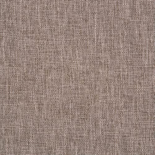 SIMPLIHOME Milltown 27" Wide Linen Look Rectangle Ottoman in Fawn Brown | Contemporary upholstered ottoman with a cushioned seat for extra seating in the bedroom; footstool, footrest or bench. - color: Fawn Brown, style: Small Ottoman Bench