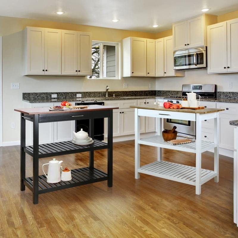 Casual Home Kitchen Island with Solid American Hardwood Top, Slate Gray, 40" W (373-932) - color: Slate Gray