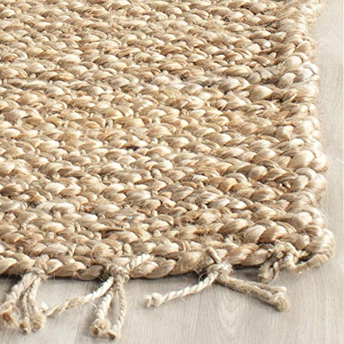SAFAVIEH Natural Fiber Collection Accent Rug - 4' x 6', Natural, Handmade Farmhouse Fringe Jute, Ideal for High Traffic Areas in Entryway, Living Room, Bedroom (NF733A) - size: 4' x 6' (Rectangular)