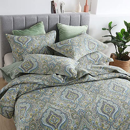 Autumn Dream Cotton Bedspread Quilt Sets, 3 Pieces Reversible Comforter Coverlet Sets,Classical Damask Paisley,Queen Size - color: Classical Damask, size: Queen (90 by98inch)