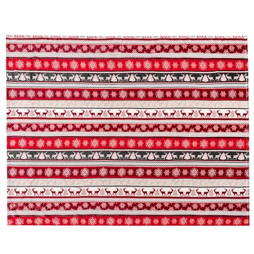 Pavilia Christmas Reindeer Snowflakes Fleece Throw Blanket | Soft, Plush, Warm Winter Cabin Throw, Twin 60x80 (Christmas Red) - color: Holiday - Reindeer, size: 60 x 80 Inches - Twin