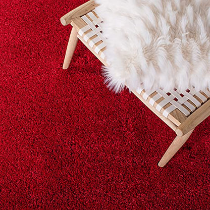 SAFAVIEH Milan Shag Collection Area Rug - 2' x 4', Red, Solid Design, Non-Shedding & Easy to Clean, Plush Thick Pile, Ideal for Foyer, Bedroom, Accent Space (SG180-4040) - color: Red, size: 2' x 4' (Rectangular)