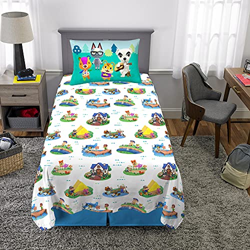 Franco Kids Bedding Super Soft Sheet Set, Twin, Animal Crossing - color: Animal Crossing, size: Twin