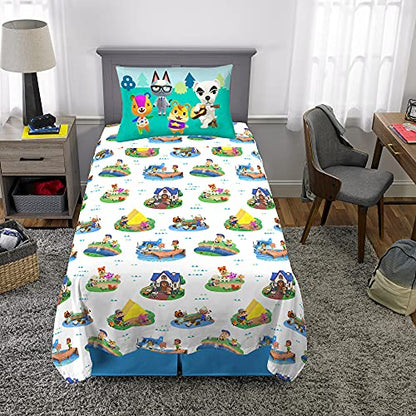 Franco Kids Bedding Super Soft Sheet Set, Twin, Animal Crossing - color: Animal Crossing, size: Twin