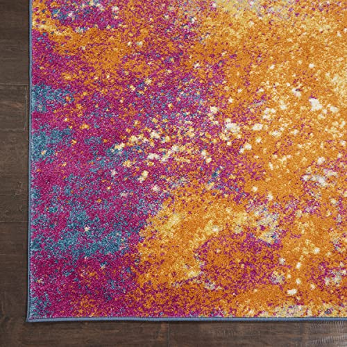 Nourison Home Passion Sunburst 2'2" x 12' Area Rug - Easy Clean, Non Shedding, Bed Room, Living Room, Dining Room, Kitchen (12' Runner) - color: Sunburst, size: 2'2" x 12' (Runner)