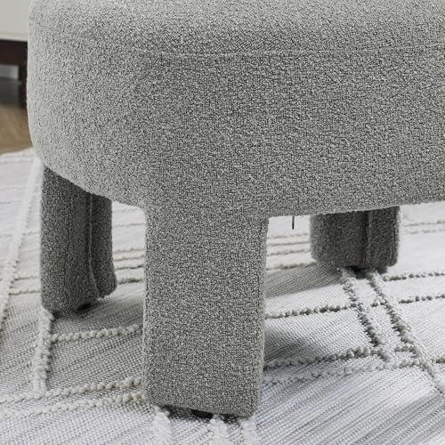 Loop Gauze Lounge Chair with Soft Cushion, Space Saving Accent Chair for Small Spaces, Easy Assembly Modern Chair for Living Room, Bedroom, Balcony(Grey)