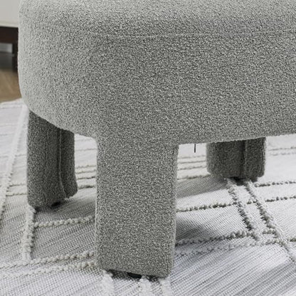 Loop Gauze Lounge Chair with Soft Cushion, Space Saving Accent Chair for Small Spaces, Easy Assembly Modern Chair for Living Room, Bedroom, Balcony(Grey)