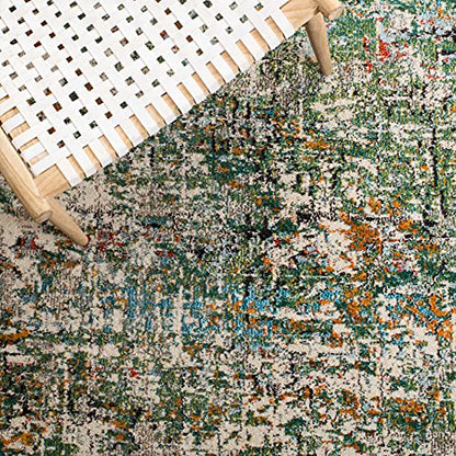 SAFAVIEH Madison Collection Accent Rug - 2'2" x 4', Green & Turquoise, Modern Abstract Design, Non-Shedding & Easy Care, Ideal for High Traffic Areas in Entryway, Living Room, Bedroom (MAD460Y) - color: Green/Turquoise, size: 2'2" x 4' (Rectangular)