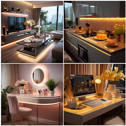 Short LED Strip Lights, COB 5V USB, Warm White 3000k (3.28FT/1M) | Flexible Small COB LED Strip Light, 3000K, Not Dimmable, For Display Cabinet & TV 3D Lighting - color: 3.28FT/3000K