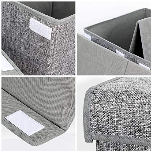 2 Pack Large Toy Box Storage with Lid, Collapsible Sturdy Toy Chest Storage | Toy Chest with Rivets Handles for Kids, Boys, Girls, Nursery, Playroom, Living Room, Bedroom, 25"x 13" x 16" (Linen Gray) - color: 2 Pack Large Grey
